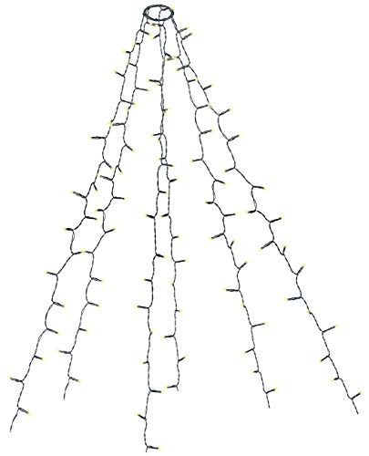 Lunartec Lichterkette Christbaum: Weihnachtsbaum-Überwurf-Lichterkette mit 6 Girlanden & 180 LEDs, IP44 (Lichtergirlande Weihnachtsbaum, Christbaum LED Überwurf, Weihnachtsbeleuchtung außen) von Lunartec
