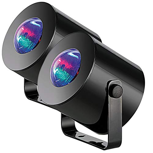 Lunartec Disco Beleuchtung: 2er-Set Mobile Mini-LED-Discolichter mit Batteriebetrieb (Diskolichter, Disco Projektor, Geburtstag) von Lunartec