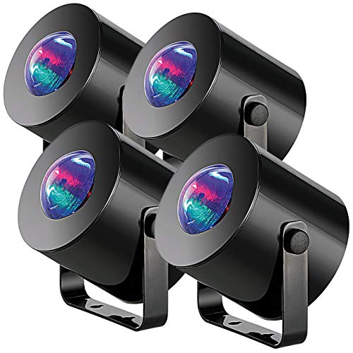 Lunartec Diskolicht: 4er-Set Mobile Mini-LED-Discolichter mit Batteriebetrieb (Disco Lichter, Discolicht-Projektor, Geburtstag) von Lunartec