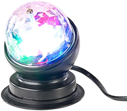 Lunartec Discokugel: Rotierende 360°-Disco-Leuchte mit RGB-LED-Farbeffekten, 3 Watt (Discolampe, Discokugel Kinder, Beleuchtung) von Lunartec