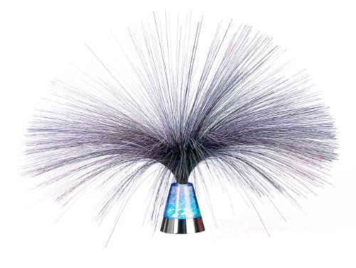 Lunartec Fiberglas Lampe: Glasfaserlampe Blue Ice mit farbwechselndem Sockel (Faserlampe, Glasfaser Lampen, Sternenhimmel) von Lunartec