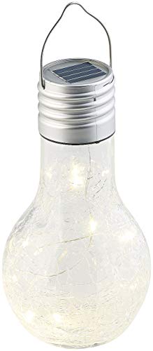 Lunartec Partylicht: Deko-LED-Glühbirne im Crackle-Glas-Design, Solar und Dämmerungs-Sensor (Kabellose Glühbirne, Solarlampen, Außenbeleuchtung) von Lunartec