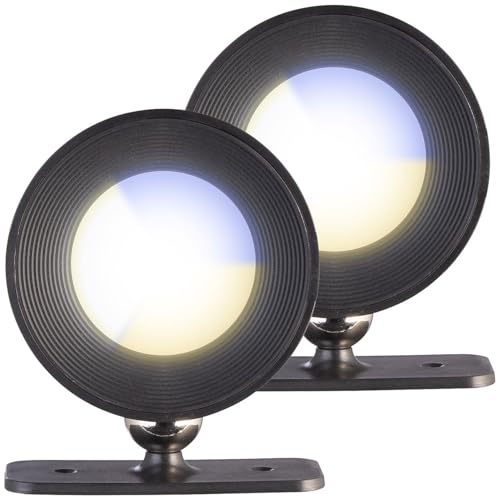 Lunartec Wandlampe innen LED: 2er-Set CCT-LED-Wandlampen, Magnetfuß, dimmbar, Touch-Tasten, schwarz (Wandleuchte innen Akku, Aufbauspots, Arbeitsleuchte) von Lunartec