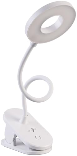 Lunartec LED-Clip-On-Leselampe: 2er Akku-Touch-Leselampe mit Klemmhalterung und Schwanenhals XXX (Clip-On-Bett-Buch, Klemmleuchte Akku) von Lunartec