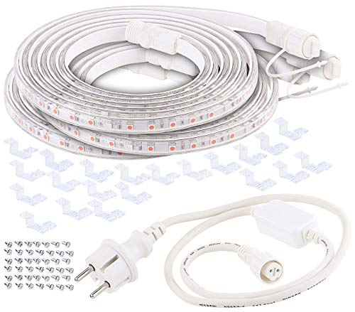 Lunartec LED-Strips Pflanzenlampe: 9 Meter LED-Pflanzen-Wachstums-Streifen, rot & blau, mit Netzteil (LED Pflanzenlampe rot blau, Pflanzlampen LEDstreifen, Pflanzenstrahler) von Lunartec