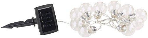 Lunartec Solarketten: Solar-LED-Lichterkette mit 10 LED Glühbirnen, 1,8 Meter, IP44 (Solarlichterkette Balkon) von Lunartec