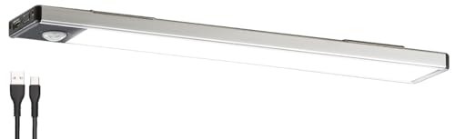 Lunartec Unterbauleuchten: Akku-LED-Lichtleiste, Licht- & Bewegungssensor, tageslichtweiß, 23 cm (Lichtleiste mit Bewegungsmelder, LED USB aufladbar, Batterieleuchte) von Lunartec