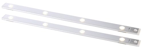 Lunartec LED-Lichtleiste Unterbau: 2er-Set Akku-LED-Unterbauleuchten, CCT, 140 lm, Bewegungssensor (Unterbauleuchte LED Küche Akku, LED-Lichtleiste Unterbau flach, Lampe mit Bewegungs Melder) von Lunartec