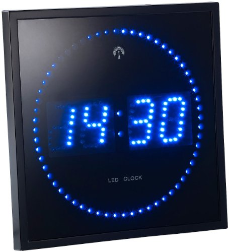Lunartec LED Uhr: LED-Funk-Wanduhr mit Sekunden-Lauflicht durch Blaue LEDs (Funk-Wanduhr Digital beleuchtet, Digitale Wanduhren beleuchtet LED, Digitaluhr mit Sekundenanzeige) von Lunartec