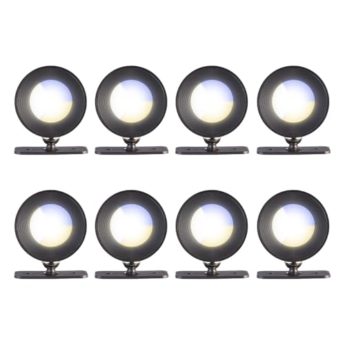 Lunartec LED-Wandleuchte rund: 8er-Set CCT-LED-Wandlampen, Magnetfuß, dimmbar, Touch-Tasten, schwarz (Bett Lesen Lampen, Wandspot, Arbeitsleuchte) von Lunartec