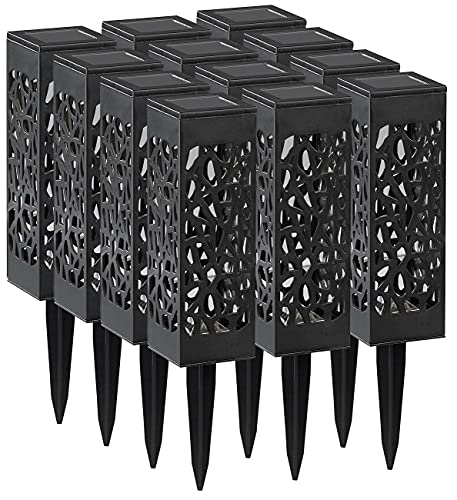 Lunartec LED Wegeleuchten: 12er-Set Solar-LED-Laternen mit Dämmerungssensor, Akku, warmweiß, IP44 (Solarlampe klein, Gartenbeleuchtung Solar, Gartenleuchte Standleuchte) von Lunartec