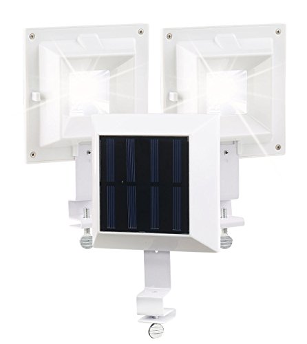 Lunartec Solarlampen Regenrinne: 3er-Set Solar-LED-Dachrinnenleuchte, 20 lm, 0,2 W, Licht-Sensor, weiß (Dachrinnen Solar Strahler, LED-Lampe für Dachrinne, Garten Beleuchtung) von Lunartec