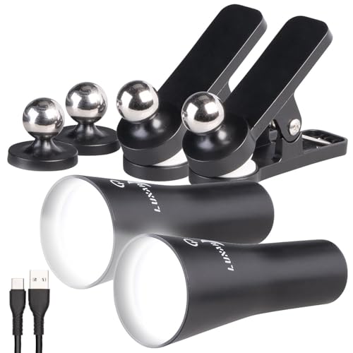 Lunartec Leselampe Bett dimmbar: 2er-Set 3in1-Akku-Wand-, Klemm- und Taschenlampe, mit 3 Modi, schwarz (Klemm-Leuchten, 3in1-Leuchten, Einbaustrahler) von Lunartec