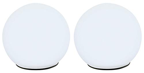 Lunartec Solar Kugelleuchte: 2er-Set Solar-Glas-Leuchtkugeln mit Dämmerungsautomatik, Ø 9 cm, weiß (Kugellampen, Kugeln, Beleuchtung) von Lunartec