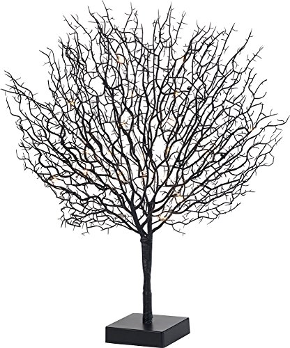 Lunartec Lichtbaum: Moderner Lichterbaum mit 25 warmweißen LEDs, 50 cm, schwarz (LED Dekobaum, Lichterbaum innen klein, Weihnachtsbeleuchtung) von Lunartec