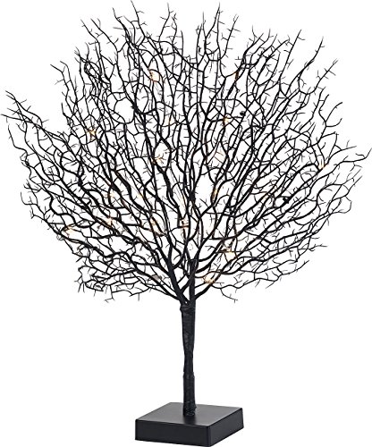 Lunartec Deko Baum: Moderner Lichterbaum mit 25 warmweißen LEDs, 50 cm, schwarz (LED Lichtbaum, LEDbaum, Weihnachtsbeleuchtung) von Lunartec