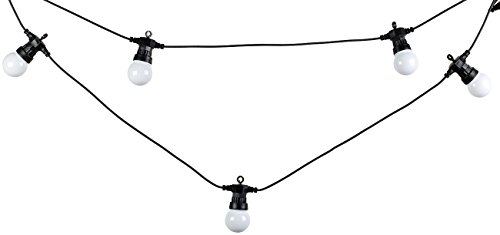 Lunartec LED Lichterkette außen: Party-LED-Lichterkette m. 20 LED-Birnen, 6 Watt, IP44, warmweiß, 9,5 m (Lichterkette Garten, LED-Lichterkette Glühbirne, Lichterketten aus Draht) von Lunartec
