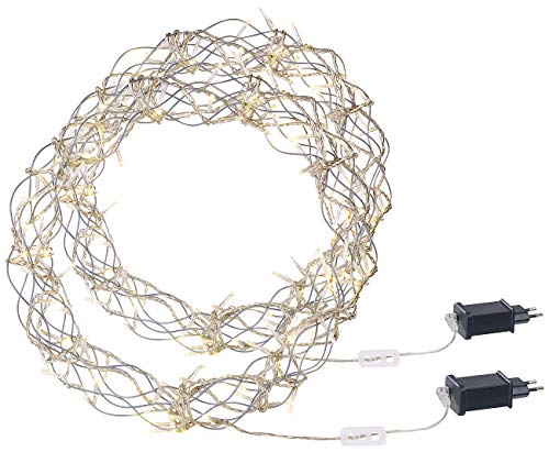 Lunartec Lichterkranz Weihnachten: 2er-Set LED-Lichterkränze für Fenster, Türen u.v.m., 90 warmweiße LEDs (Lichterkranz Fenster Weihnachten, Fensterdeko, Weihnachtsstern) von Lunartec