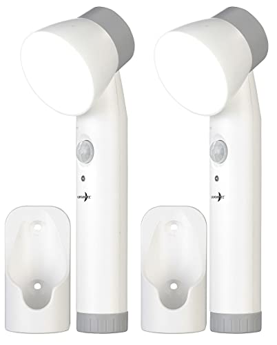 Lunartec Toilettenlicht: 2er-Set Multifunktions-Leuchten & Nachtlicht, Akku, 100 lm, PIR-Sensor (Nachtlicht Taschenlampenfunktion, Taschenlampe mit Stecker, Leuchte mit Bewegungsmelder) von Lunartec