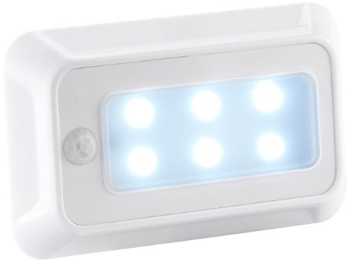 Lunartec Nachtlicht Batterie: LED-Nachtlicht mit Bewegungs- & Dämmerungs-Sensor, Batteriebetrieb (LED Nachtlicht Batterie, Bewegungsmelder mit Batterien, Dämmerungssensor batteriebetrieben) von Lunartec