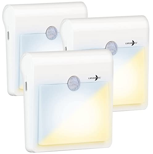 Lunartec Nachtlicht mit Sensor: 3er-Set-Akku-LED-Nachtlicht, Bewegungs- & Lichtsensor, 40lm (LED Treppenlicht, mit Dämmerungssensor, Lampen Bewegungsmelder) von Lunartec