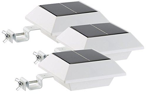 Lunartec Dachrinnen LED Solar: Solar-LED-Dachrinnenleuchte, 160 lm, 2 W, PIR-Sensor, weiß, 3er-Set (Dachrinnen Lampen Solar, Außenbeleuchtung Bewegungsmelder, Fluter Bewegungsmeldern) von Lunartec