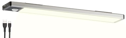 Lunartec Schranklampen: Akku-LED-Lichtleiste, Licht- & Bewegungssensor, 2 Modi, warmweiß, 23cm (LED Licht Bewegungsmelder, Lichtleiste Bewegungsmelder, Batterieleuchte) von Lunartec