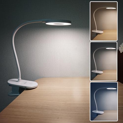 Lunartec Leselampe Buch Klemme: Akku-Touch-Leselampe mit Klemmhalterung und Schwanenhals (Clip-On-Bett-Buch, LED-Hals-Leseleuchte) von Lunartec