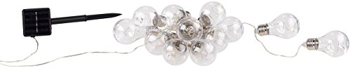 Lunartec Solar Lichterkette Retro: Solar-LED-Lichterkette im Glühbirnen-Look, 12 Birnen, warmweiß, 8,5 m (Glühbirne außen, Glühbirne Retro, Solarlampen Birne) von Lunartec