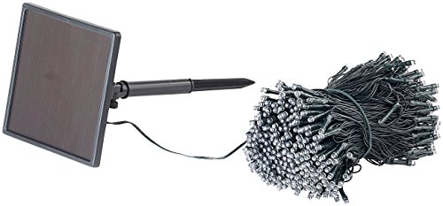 Lunartec Solar Lichterkette mit Dämmerungsschalter: Solar-LED-Lichterkette, 500 LEDs, Dämmerungssensor, weiß., 50 m, IP44 (Lichterkette aussen, LED Lichterkette außen, Weihnachtsbaumbeleuchtung) von Lunartec