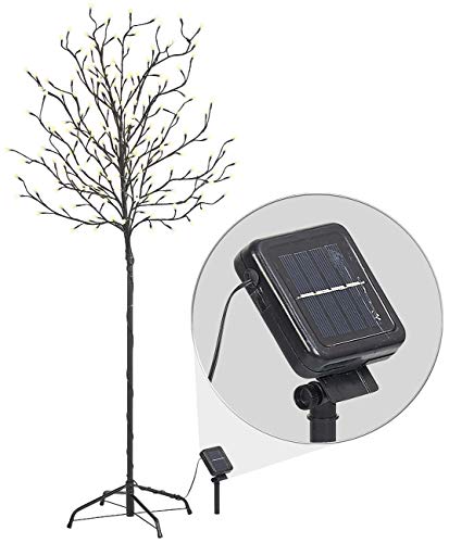 Lunartec Solar Baum: XL-Solar-LED-Lichterbaum mit 200 beleuchteten Knospen, 150cm, IP44 (Solarbaum Garten, Solar Lichterbaum außen, Weihnachtsbaum) von Lunartec