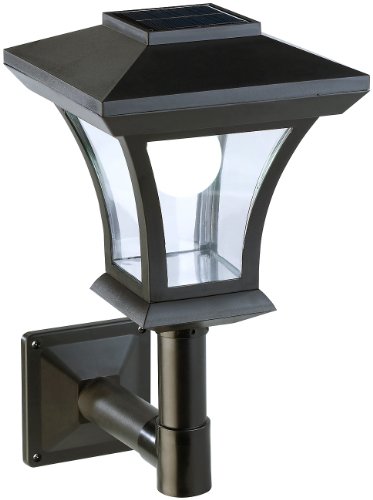 Lunartec Aussenlampe Solar: Solar-LED-Wandleuchte WL-345, 45 Lumen, 0,3 Watt (Solar Wandlaterne, Außenbeleuchtung LED Solar, wiederaufladbare Batterien) von Lunartec