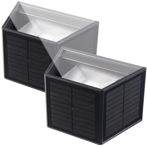 Lunartec Solar-Lampe für Balkon: 2er-Set Solar-LED-Wandleuchten, 2 einstellbare Lichtkegel, warmweiß (Beleuchtung Garage, Outdoor-Wandlampe) von Lunartec