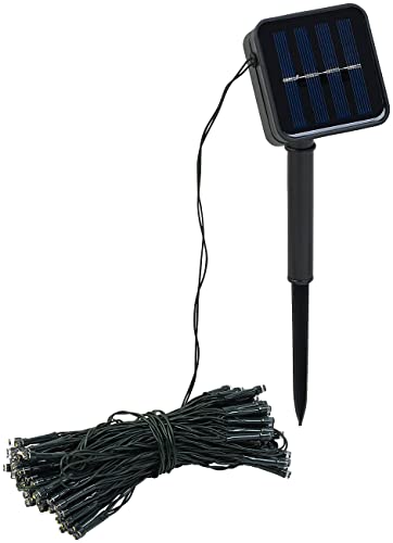 Lunartec Outdoor Lichterkette: Solar-Lichterkette, 100 warmweiße LEDs, 8 Modi, 12 m, Dämmerungssensor (Solarlichterkette für Garten, LED außen Solar, Weihnachtsbaumbeleuchtung) von Lunartec