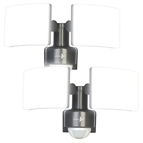 Lunartec weiße LED-Außenstrahler: 2er-Set Duo-LED-Außenwandstrahler, Bewegungssensor, 3.200lm, 40W, IP65 (Energieeffiziente Strahler, Sparsame Strahler, Bewegungsmeldern) von Lunartec