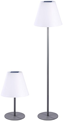 Lunartec Stehlampe ohne Kabel: Kabellose Solar-LED-Tisch- & Stehleuchte, 1,6 W, 50 lm, IP44 (Akku Stehlampe, Schnurlose Stehlampe, Schreibtisch Steckdose) von Lunartec