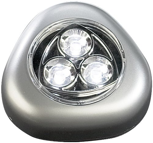 Lunartec"Stick & Push" Light mit 3 weißen LEDs (silber) von Lunartec