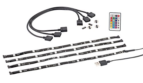 Lunartec Tv Led: TV-Hintergrundbeleuchtung mit 4 RGB-Leisten für 117-177 cm, USB (Led Hintergrundbeleuchtung, LED TV Hintergrundbeleuchtung USB, Beleuchtung Hintergrund) von Lunartec