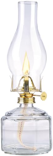 Lunartec Sturmlampe: Nostalgische Petroleum-Sturmlaterne, abnehmbarer Dochteinsteller, 28cm (Tischpetroleumlampe, Vintage-Petroleumlampe) von Lunartec