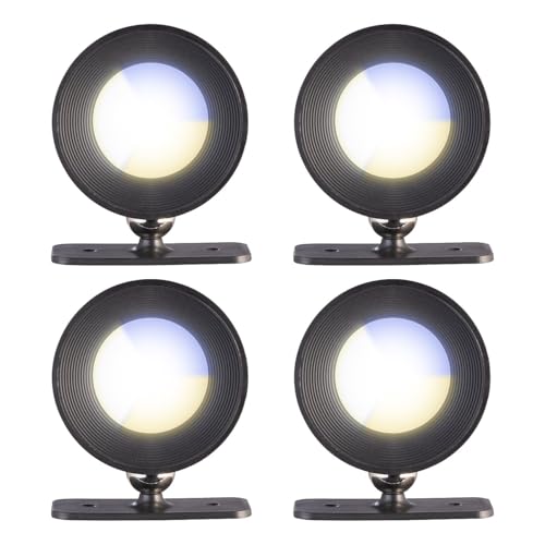 Lunartec LED-Wandlampe rund: 4er-Set CCT-LED-Wandlampen, Magnetfuß, dimmbar, Touch-Tasten, schwarz (Wandleuchte innen Flur, Aufbauspots, Arbeitsleuchte) von Lunartec