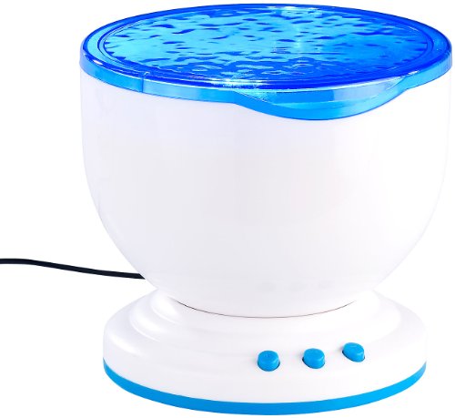 Lunartec Wellenprojektor: Wasserprojektor mit eingebautem Lautsprecher (Wassereffekt Projektor, Lampe Wassereffekt, Wellen integriertem) von Lunartec