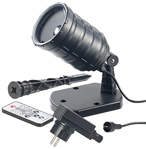 Lunartec Stern Projektor: LED-RGB-Projektor für Wellen-Licht-Effekte, Timer, Fernbedienung, IP65 (Effekt-LED mit Erdspieß, Lichteffekt, Sternenprojektor) von Lunartec