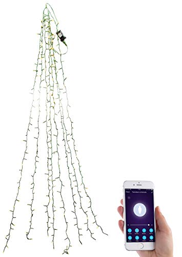 Lunartec Tannenbaumbeleuchtung: WLAN-Tannenbaum-Überwurf-Lichterkette mit App, 8 Girlanden, 320 LEDs (Weihnachtsbaum Lichterkette, LED Lichterkette Weihnachtsbaum, Weihnachtsbaumkerzen) von Lunartec