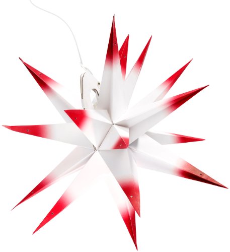 Lunartec Weihnachtssternlampe: 4D-Weihnachtsstern-Lampe aus Papier, 60 cm (Weihnachtsstern beleuchtet, Weihnachtsstern Papier beleuchtet, Weihnachtstern) von Lunartec