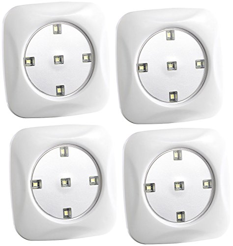 Lunartec Zubehör zu LED Spots Batterie: LED-Lichter im 4er-Pack, Erweiterungsset für FlexiLight (Mini LED Spot Batterie, LED Spot batteriebetrieben, Batteriebetriebene) von Lunartec