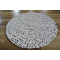 Badezimmerteppich, Teppich Rund, Badematte, Runder Teppich, Vorleger, Häkelteppich, Gehäkelter Kinderzimmer Teppich, Häkel-Teppich von Lunarug