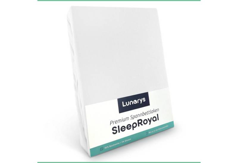 Spannbettlaken SleepRoyal, Lunarys, Jersey-Elasthan, Gummizug: rundum, (1 Stück), 90x200 cm, 250 g/m², extrem hochwertig, für hohe Matratzen von Lunarys