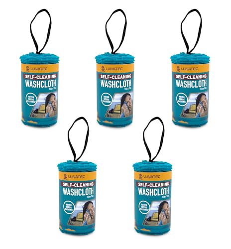 Lunatec Selbstreinigender Waschlappen. EIN Muss für Camping und Reisen. Schnell trocknend, leichtes Peeling, geruchsfrei und schäumt großartig. von Lunatec