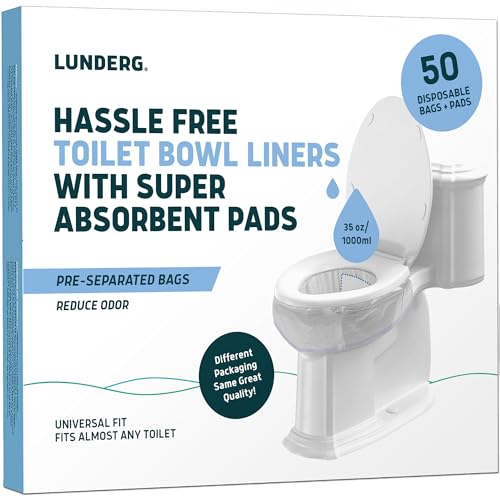Lunderg Toilettenschüssel-Einlagen mit super saugfähigen Pads – Vorteilspack, 50 Stück, universelle Passform… von Lunderg