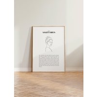 She Is Sagittarius Print, Schütze Horoskop Sternzeichen Druck, Astrologie Kunst, Poster, Geschenk von LuneClub
